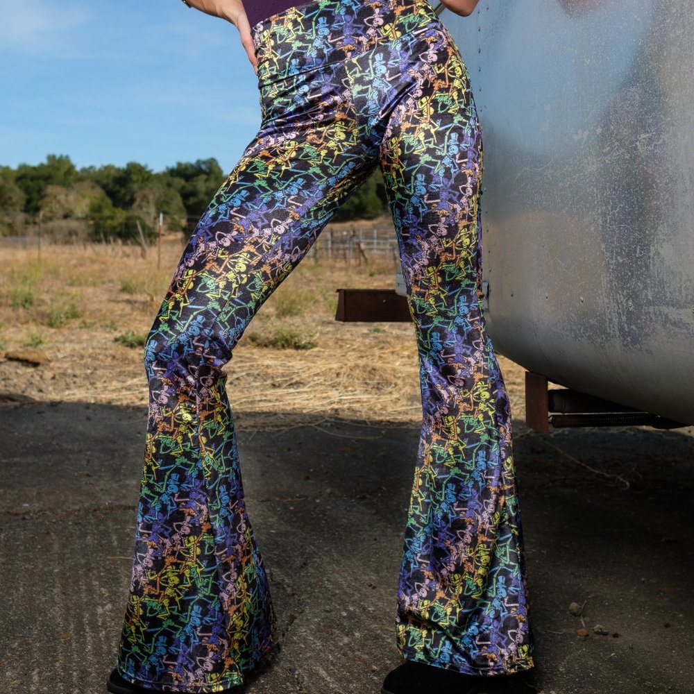 Grateful Dead Velvet Bell Bottoms - Skeleton - Picture 4 of 11